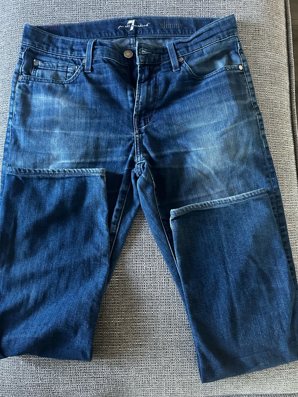 7 for all man kind Men's Blue Denim Jeans - Classic Dark Wash